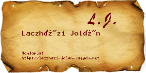 Laczházi Jolán névjegykártya